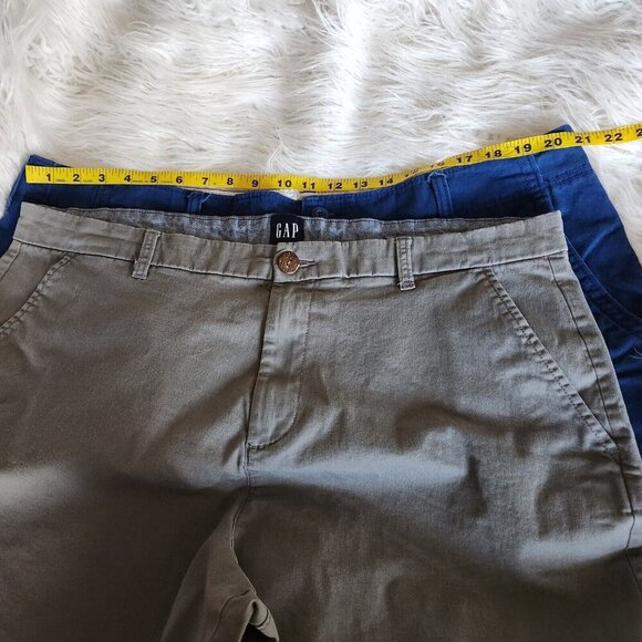 GAP Khaki Shorts Men's 42 Chino Flat Front Cotton Stretch Classic‎ Length 9" - Picture 3 of 11